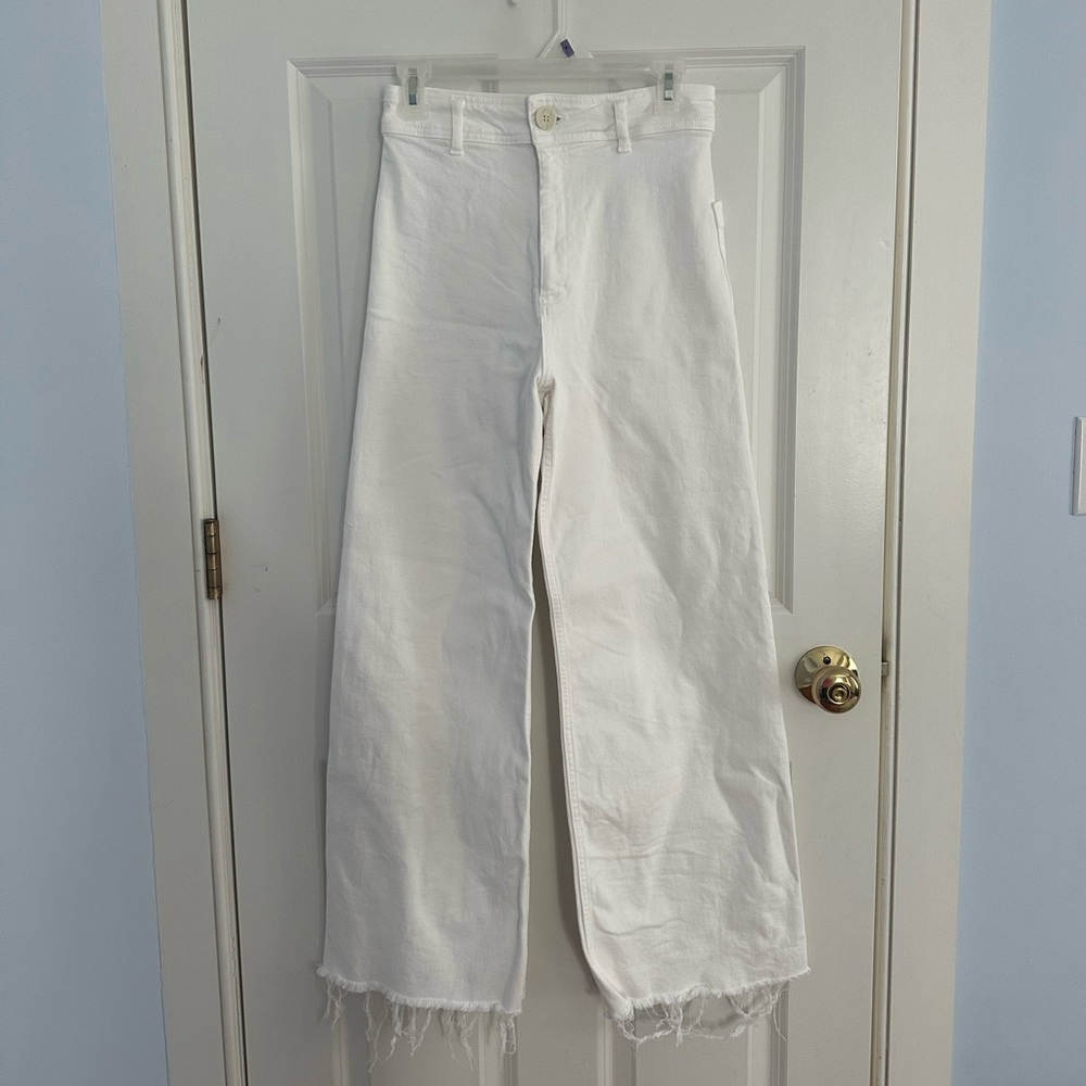 White Zara Marine Straight pants, size 4, good condition